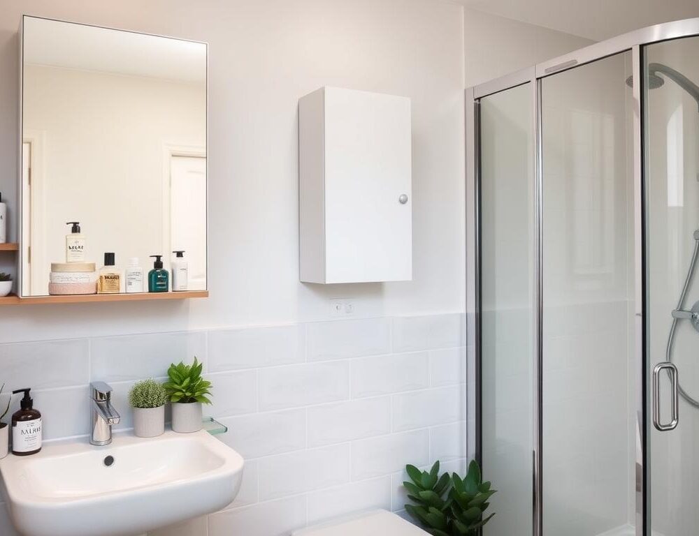 How can I maximize space in a small bathroom?