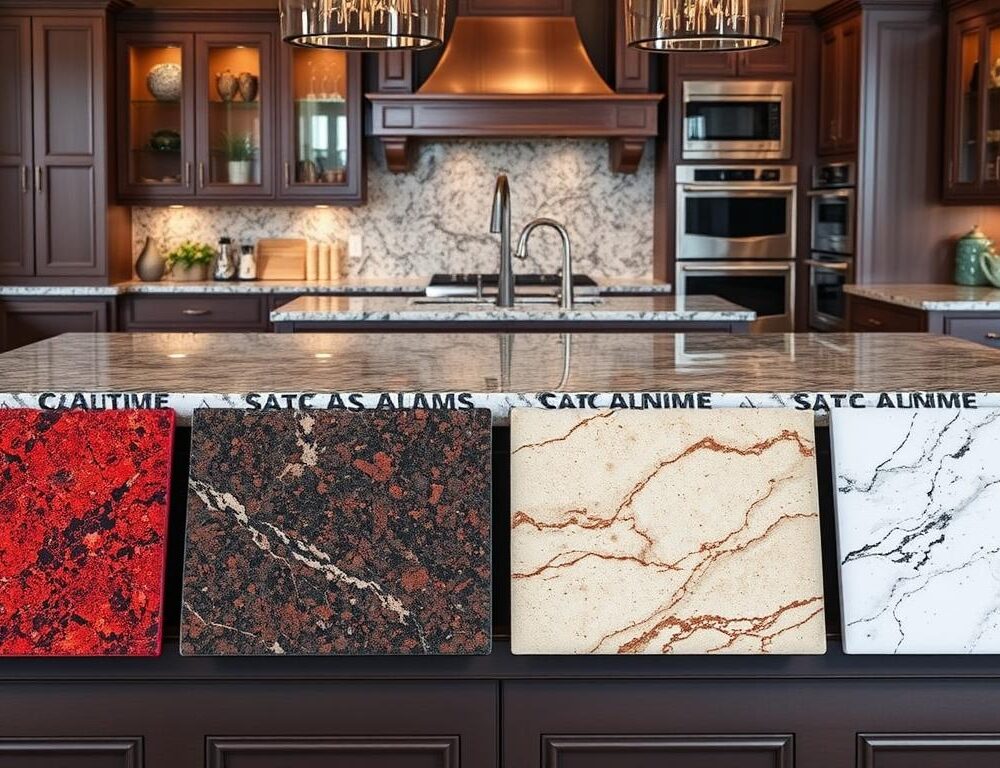 What color and pattern options are available for granite countertops?