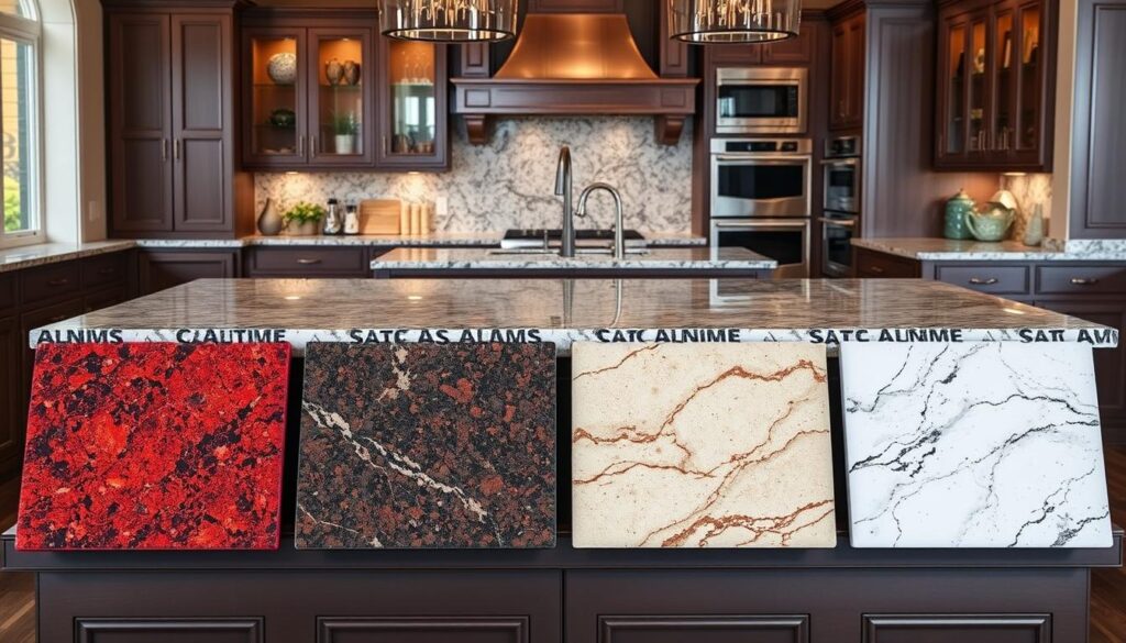What color and pattern options are available for granite countertops?