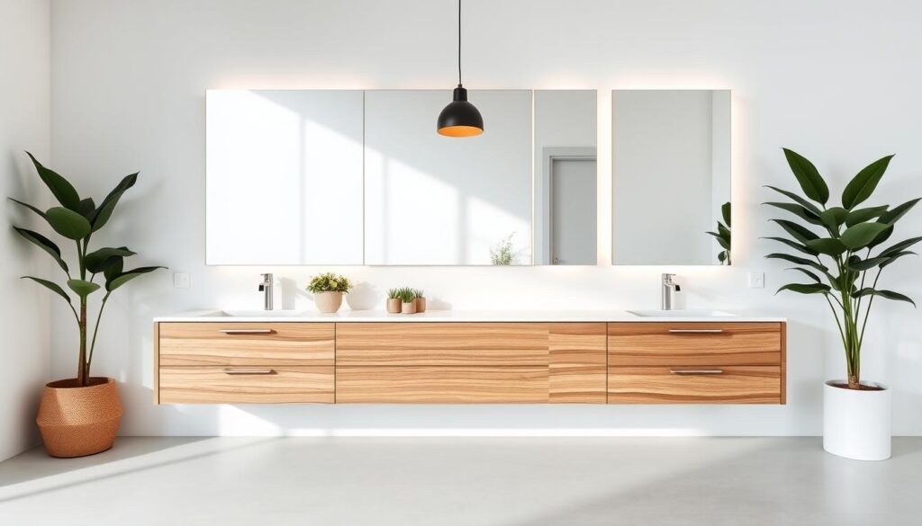 What are the latest trends in bathroom vanity design?