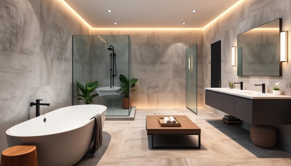 What are the latest trends in bathroom design?