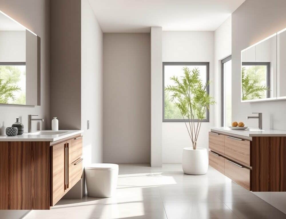 What are the differences between freestanding and wall-mounted vanities