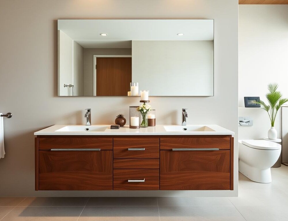 How do I choose the right size double sink vanity for my bathroom