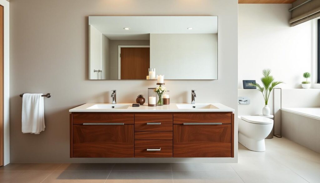 How do I choose the right size double sink vanity for my bathroom