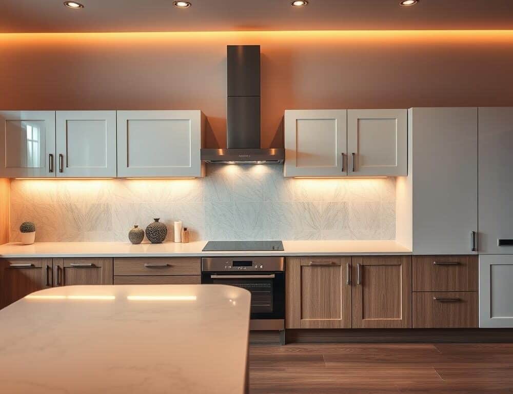 What materials are commonly used in kitchen cabinets