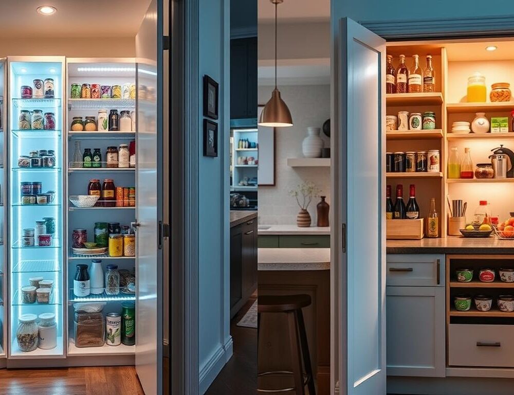 What are the differences between a walk-in pantry and a cabinet pantry